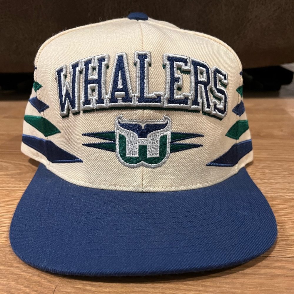 Hartford Whalers Mitchell & Ness Diamond Cut Blue and Green SnapBack Hat